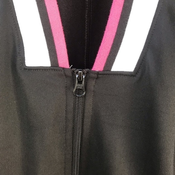 Victoria Sport/Victoria’s Secret, Deep V Zip-Up Jacket in Pink & Black, Size XS - Picture 5 of 10